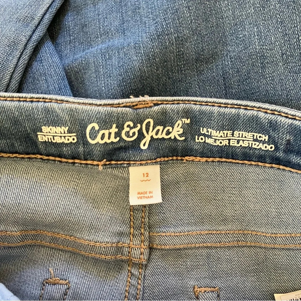 🐱 NWT Cat & Jack Girl’s Ultimate Stretch Mid Rise Skinny Light Blue Jeans (12) - Picture 5 of 5